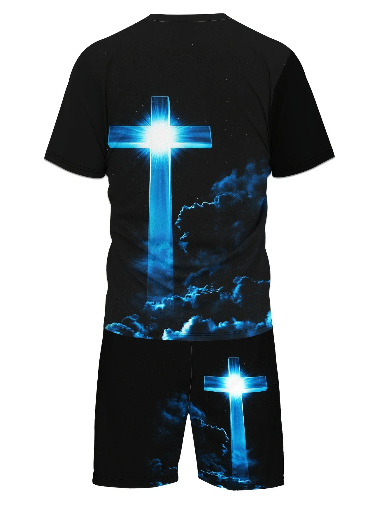 2025 Summer Men and Woman Fashionable Casual Short Sleeved Shorts 3D Set Leisure Party Attire