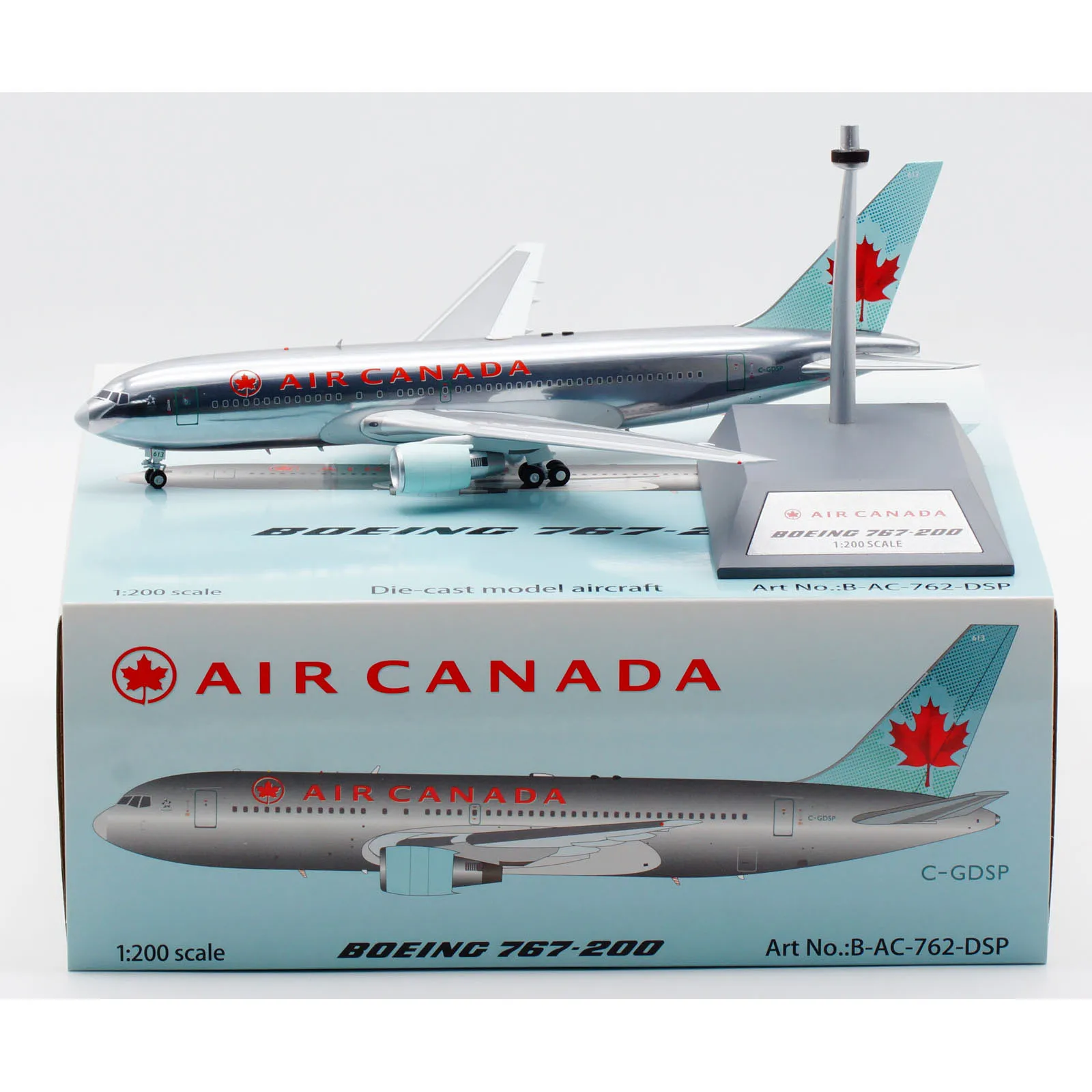 

B-AC-762-DSP Alloy Collectible Plane Gift Air Canada Boeing B767-200ER Diecast Aircraft Jet Model C-GDSP With Stand