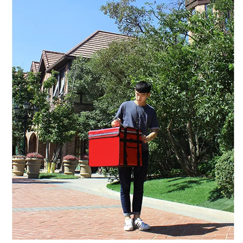 47 L Takeaway Type Insulation Delivery Package Pizza Bags Food Refrigerated Box Waterproof Cooler Suitcase Car Handbag Shoulder