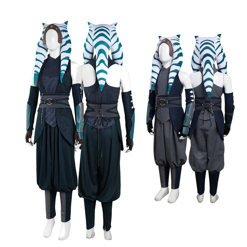 

Fantasia Asoka Cosplay Hat Vest Pants Cloak Jacket Costume Halloween Carnival Party Suit Movie Space Battle Roleplay Clothes