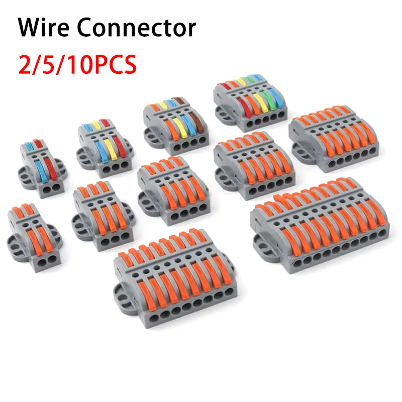 

1 In Multiple Out Mini Wiring Connector Universal Splitter Wiring Cable Push-In Terminal Block Combined Butt Port Connectors