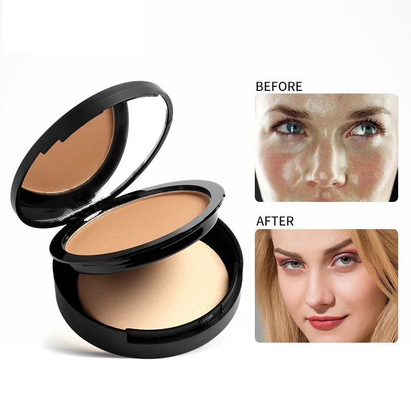 FOCALLURE 3pcs Face Makeup Pressed Powder Mineral Foundations Oil-control Brighten Concealer Long Lasting Makeup Powder