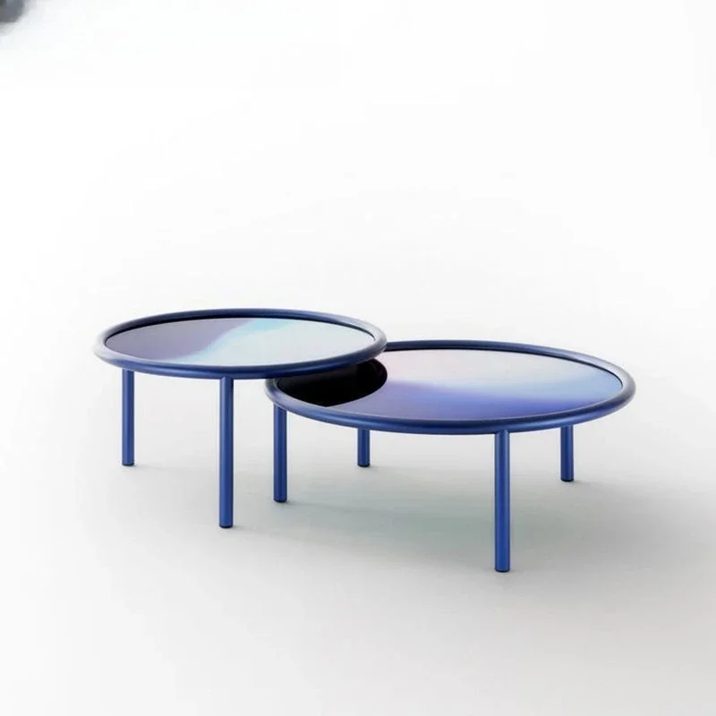 Color gradual change mirror glass coffee table