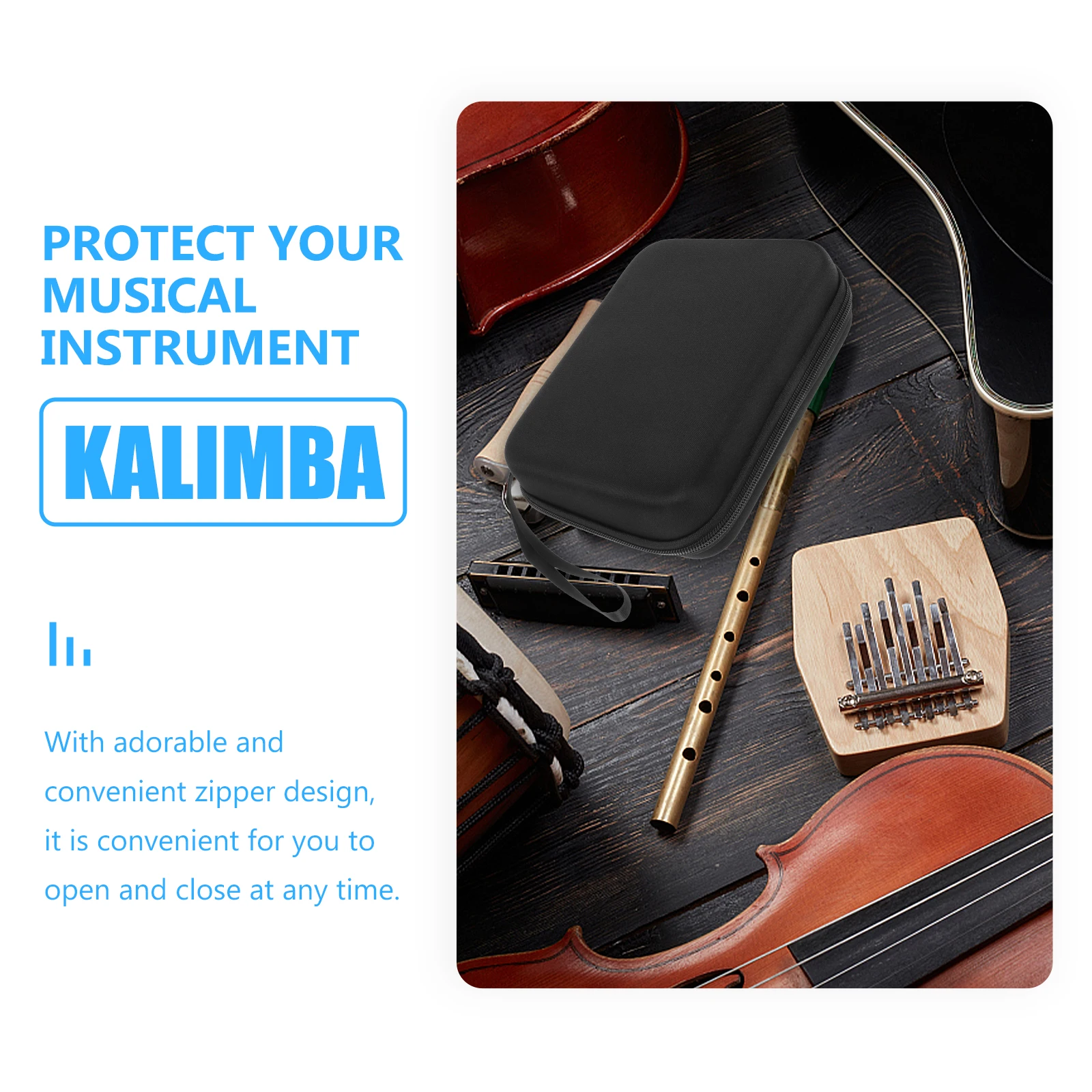 

Thumb Case Kalimba Pouch Bag Cases for Kalimbas Storage Car Accessories Carrying Container Instrument Polyester