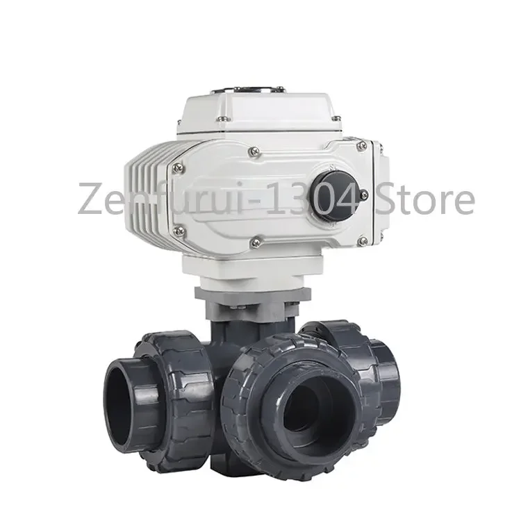 Motorized Valves 2way 3 Way 12 Volt PVC T Port L Port 2 Inch  Electric Actuator Ball Valve