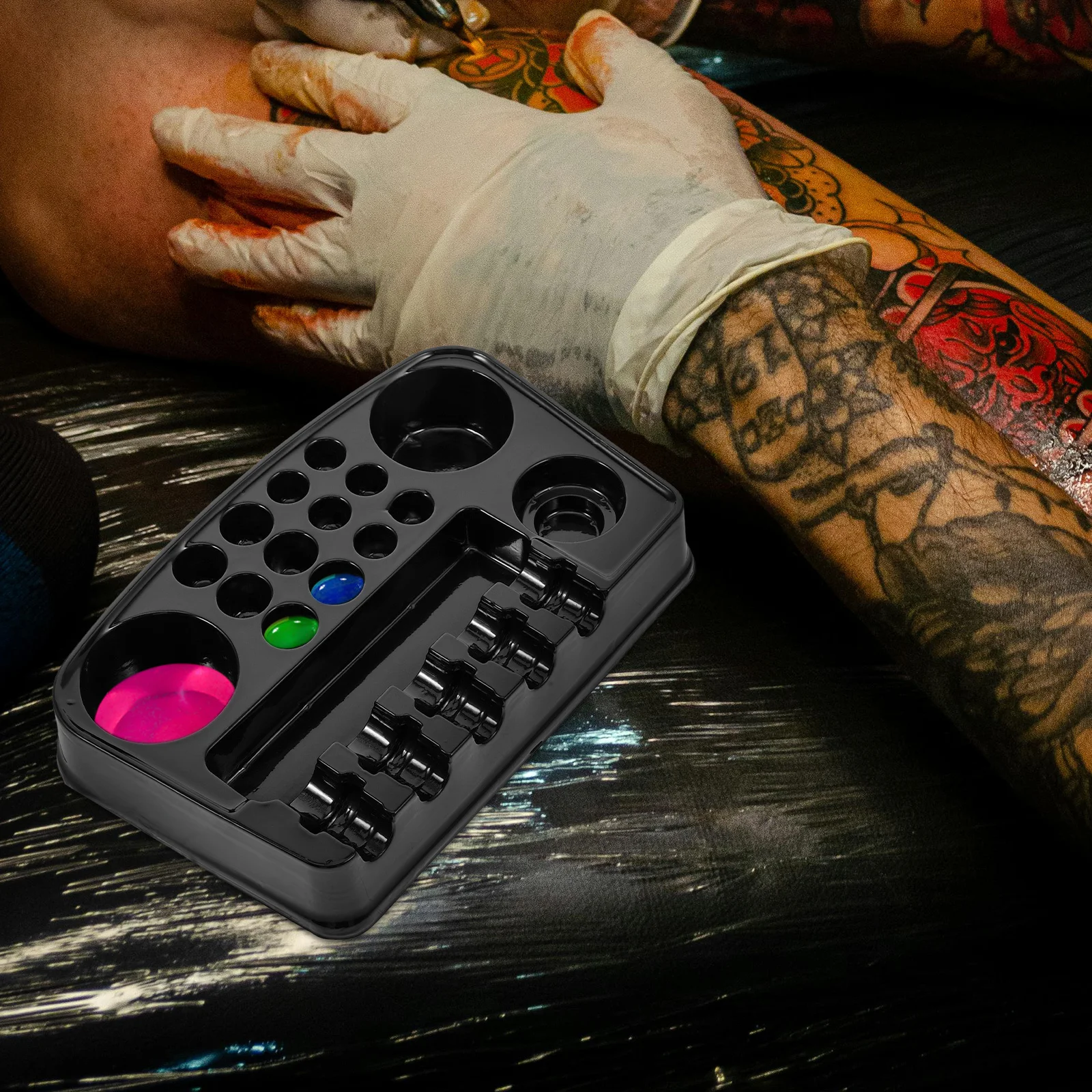 

12pcs Tattoo Palette Small Thickened Pigment Tray For Tattooing Reusable Disposable Ink Storage Tattoo Pigment Palette Holder