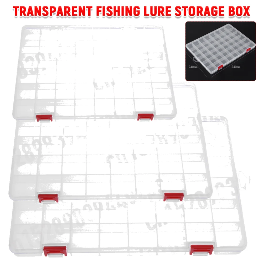 48 Compartments Fishing Tackle Organizer Transparent Lure Fishhook Box Bait Tackle Box for Outdoor Fishing Tool Box