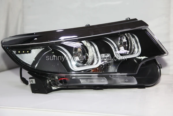 LED U Angel Eyes Head Light Black Housing LF   for FORD for Edge 2011-2013 Year