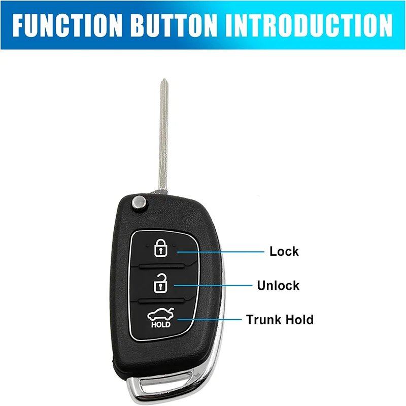 1PCS RFC 3 Buttons Flip Remote Car Key Case For Hyundai I10 I20 I40 IX35 Santa Fe Remote Fob Key Shell Automobiles Accessories