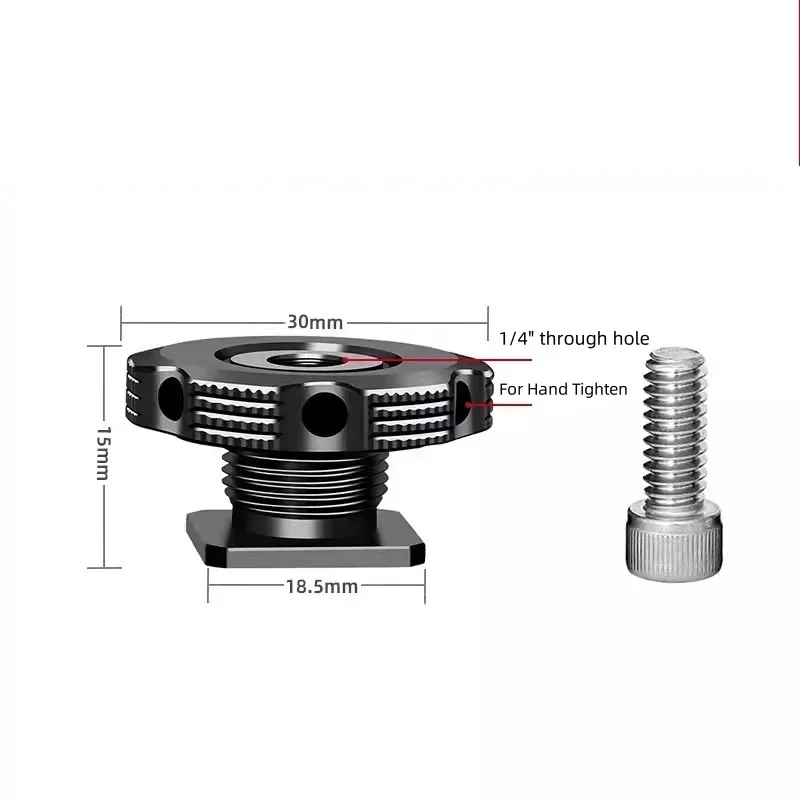 Jadkinsta 1/4 Camera Hot Shoe Mount Screw Adapter to 1/4 or M14 for Tripod Microphone Monitor One Nut Microphone Screw Adapter