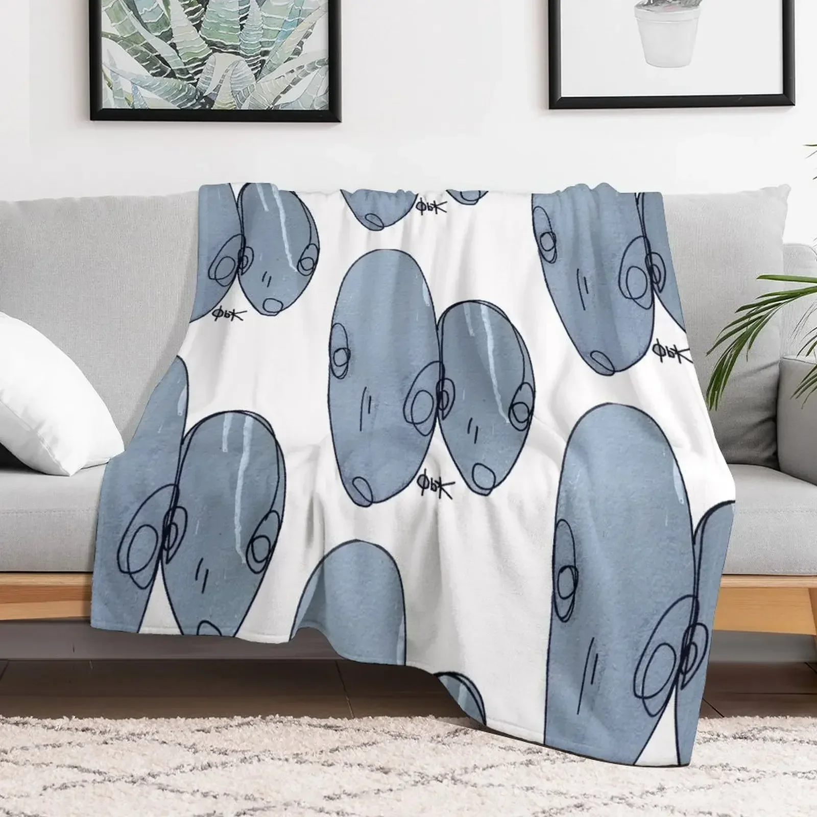 Twins - Hand Drawn Wall Print over Paint Pen Throw Blanket Beach manga Kid'S Decorative Throw Blankets