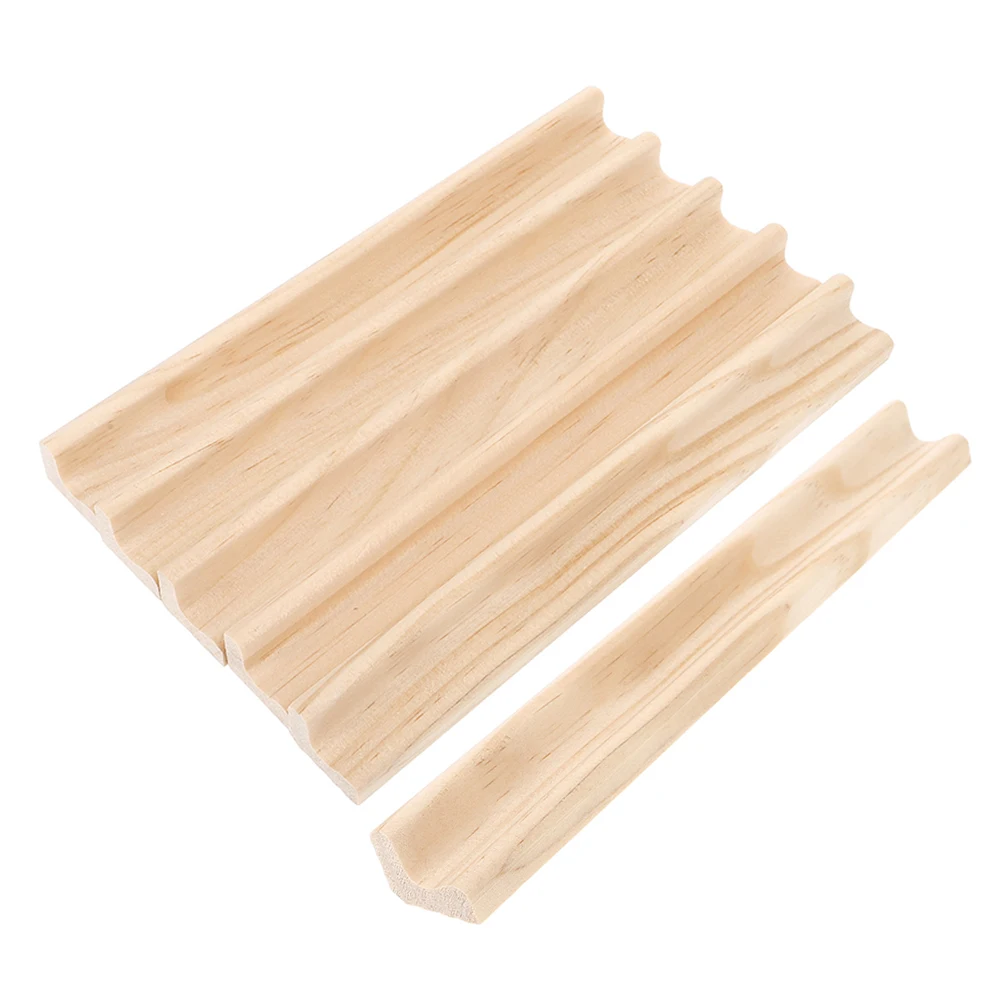 

6Pcs Wooden 19cm Domino Stand Unfinished For Crafts Holder Craft Tray Tile Rack Game Supply Mahjong Board Display