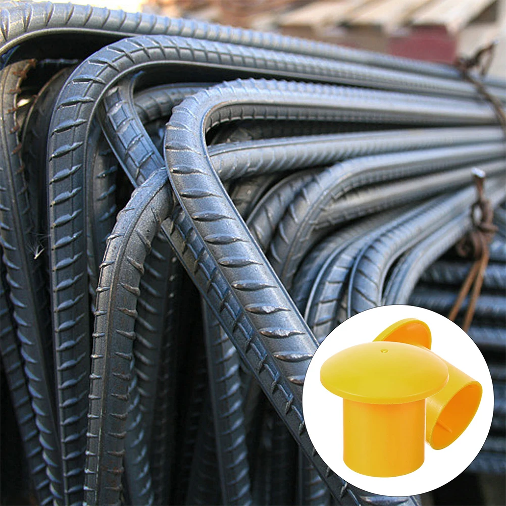 

50pcs Plastic Safety Protection Mushroom Reusable Protective Covers For Ends End Protectors Plastic End Caps Construction Site