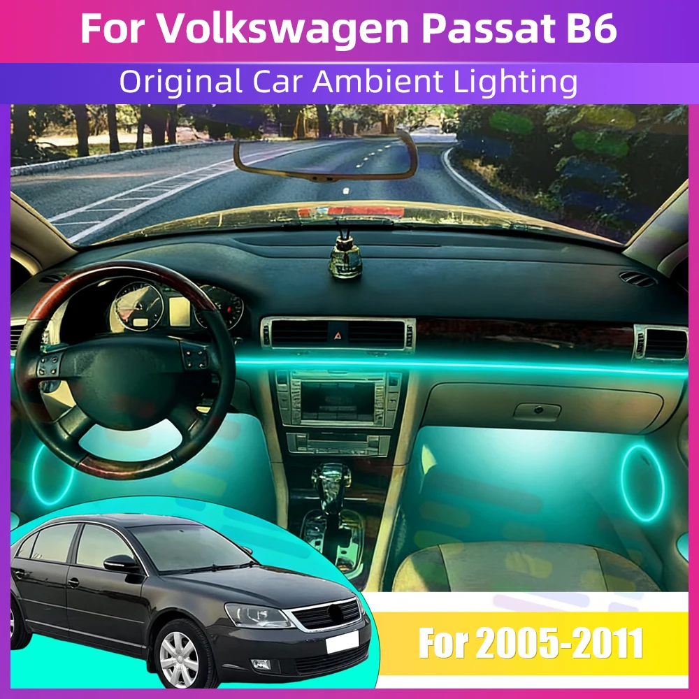 

For Volkswagen Passat B6 2005-2011 64Color RGB Symphony Car Ambient Light Interior Acrylic Guide LED Light Accessories