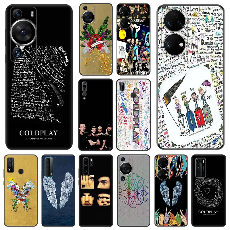 Matte Soft Phone Case for Honor X7b X8b X9b X6 X6a 90 70 Magic5 X8a X9a C-Coldplay Band Huawei P40 P30 P20 P Smart Black Cover