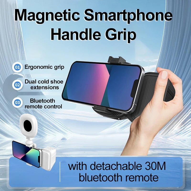Mango portátil para Selfie con Bluetooth, dispositivo de asistencia para cámara de teléfono móvil con Control remoto desmontable y luz de relleno antivibración