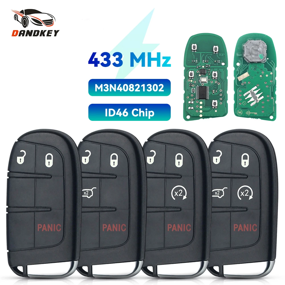 Dandkey 433MHz Remote Key For Jeep Renegade Grand Cherokee Ram Compass COMMANDER Patriot 2014 2015 2016 2017 2018 M3N40821302