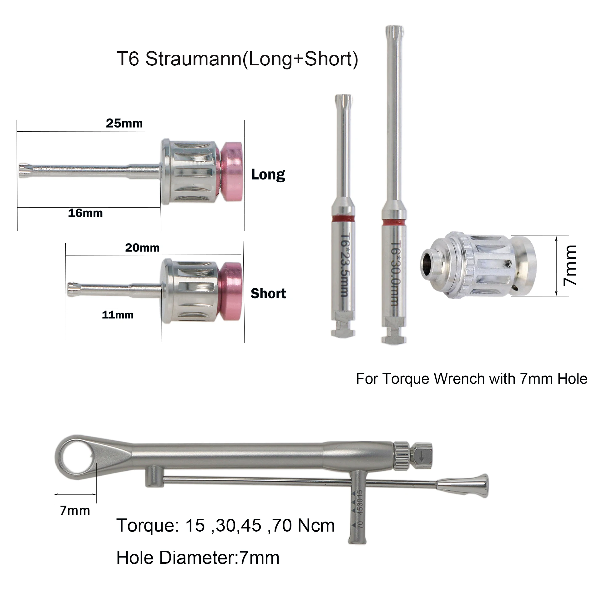 

Dental Straumann Implant Driver T6 Latch Manual Hand Wrench SCS Screwdriver Adapter