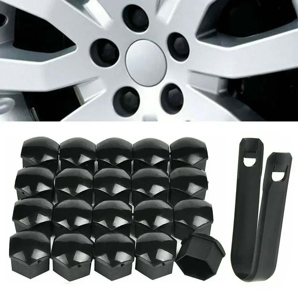 New Practical Nut Bolt Covers Wheel Covers Polished Black Tool 20pcs Wheel 22mm Black Car For Range Rover Hexagon