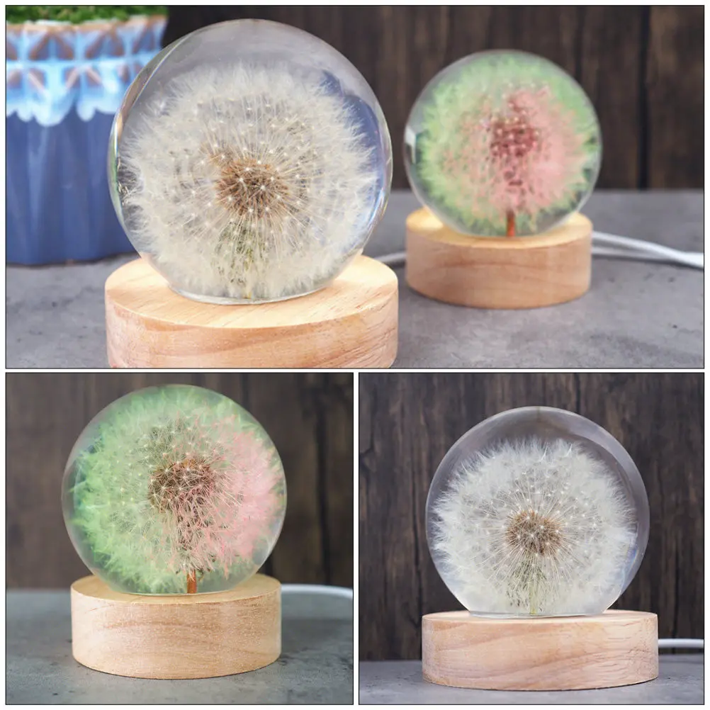 

Набор для изготовления ночника из хрустального шара: светодиодная лампа с деревянной подставкой для дома, вечеринок, свадебного декора, украшение ручной работы