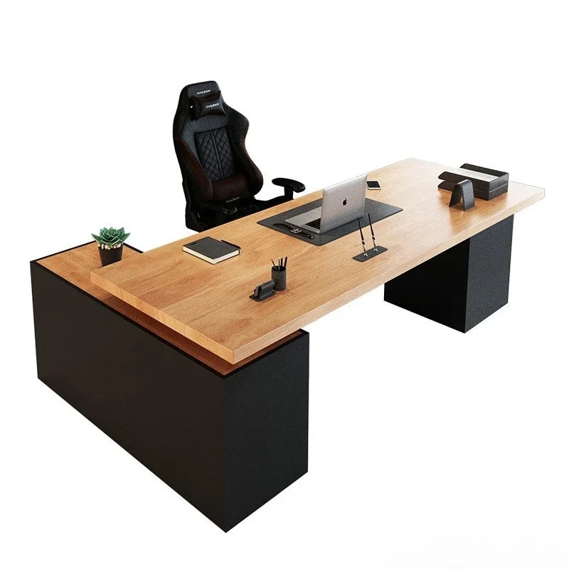 

Solid wood boss desk, office modern minimalist supervisor computer desk