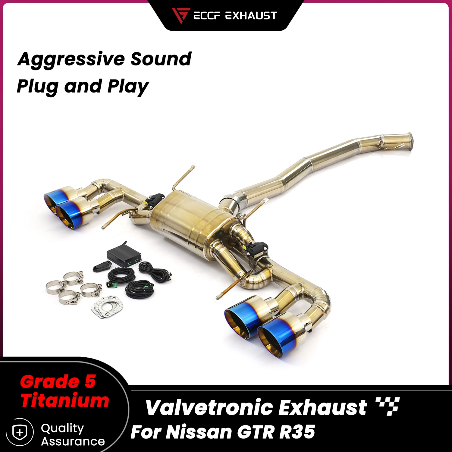 

Спортивный агрессивный выхлопной звук, титановая выхлопная система Valvetronic Catback для Nissan GTR R35, простая установка
