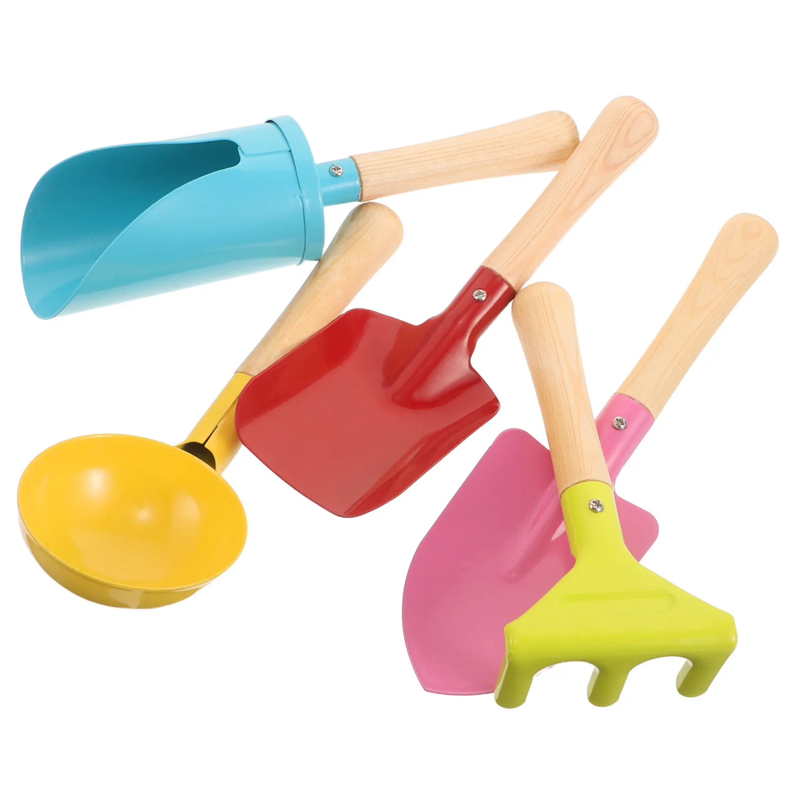 

Набор из 5 детских садовых инструментов: безопасные мини-лопатки, вилки и совки с закругленными краями для летних игр на улице и пляже