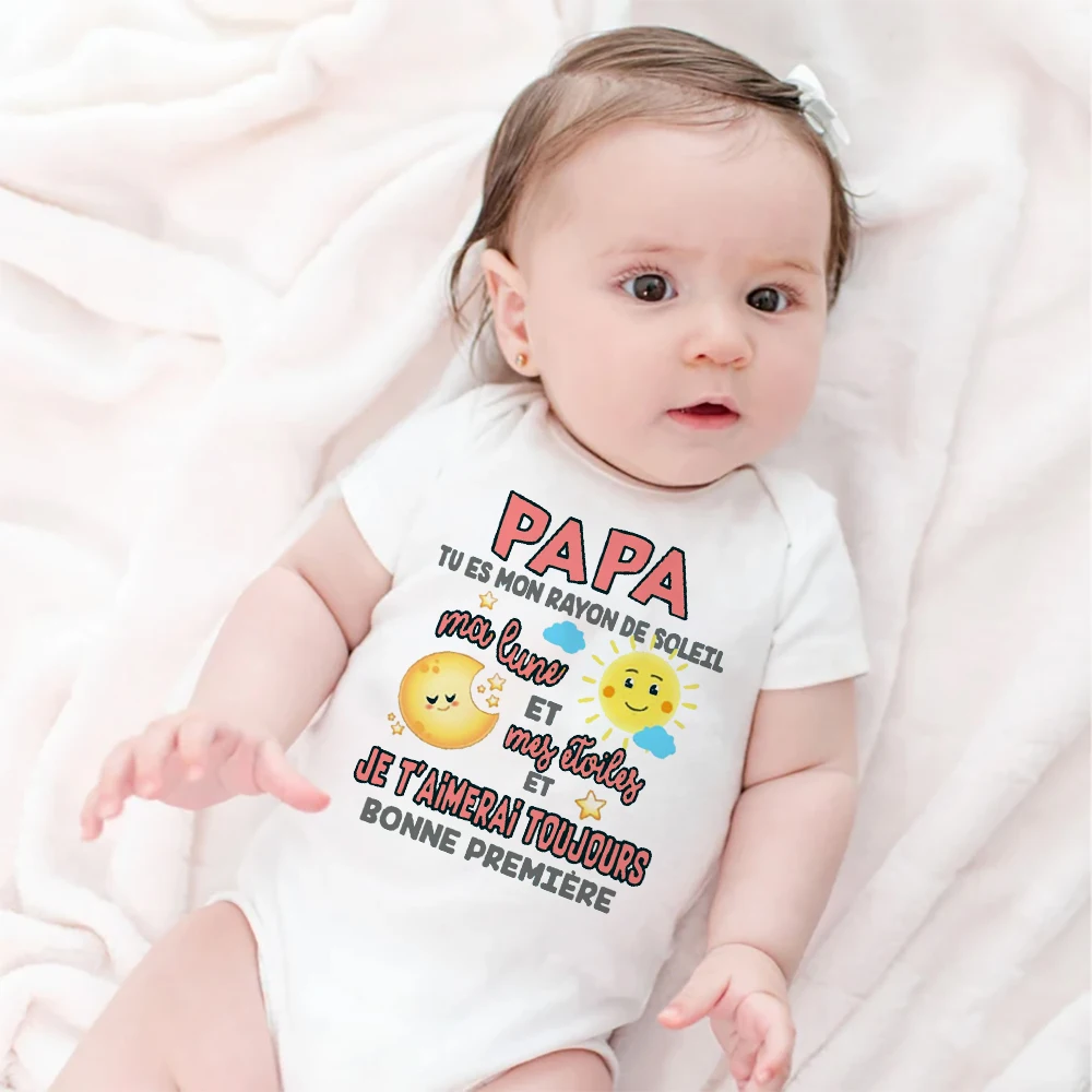 

Dad You Are My Sunshine My Moon and Stars I Will Always Love You Print Baby Romper Infant Bodysuit Newborn Short Sleeve Clothes