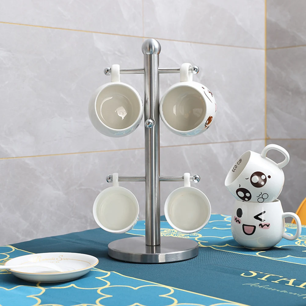 

Stainless Steel Mug Storage Rack Coffee Cup ganizer Display Holder Six Claw Layered Design Glass Bottle St Kitchen Use Household