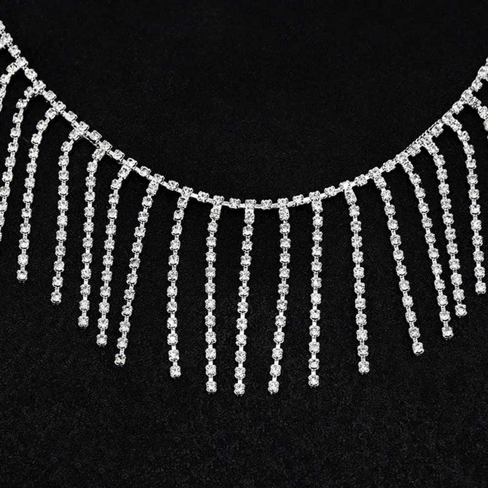 

1Pcs Hand sewn DIY rhinestone tassel chain belly dance waist chain belt bag tassel shoes hat clothing accessories