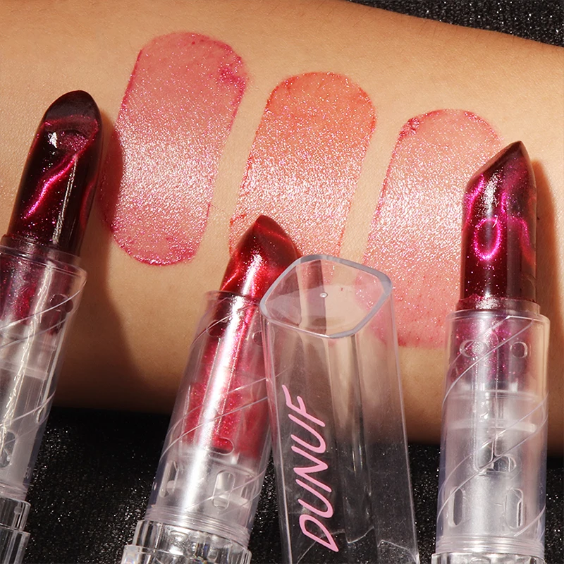 2 uds lápiz labial hidratante de ojo de gato espejo brillo lápiz labial metálico diamante rosa perla brillante brillo de labios que cambia de Color