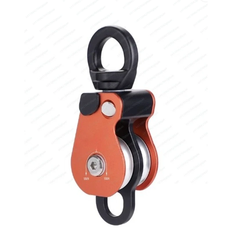 Single & Double Pulley for Outdoor Use, Swivel Connector with Anti-Twist Design To Prevent Rope Tangle