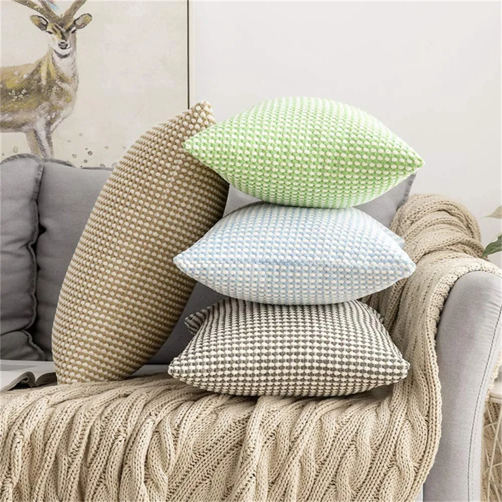 

CANIRACA Cushion Cover Two Color 45*45CM For Sofa Living Room Four Seasons Nordic Style Decorative Corduroy Pillow Cover