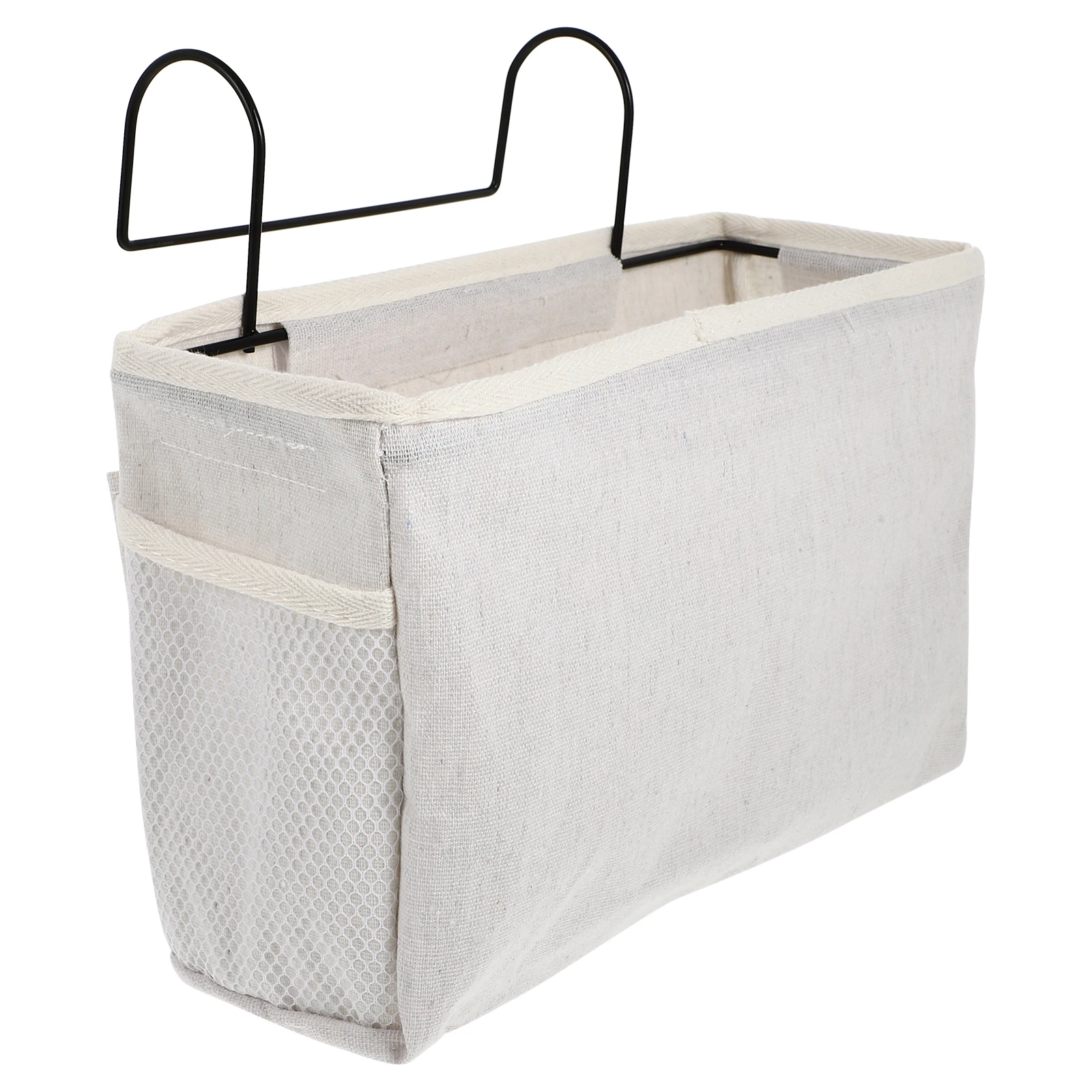 

Bedside Hanging Basket Iron Canvas Storage Organizer For Phone Books Dorm Room Tidy Solution Multi Function