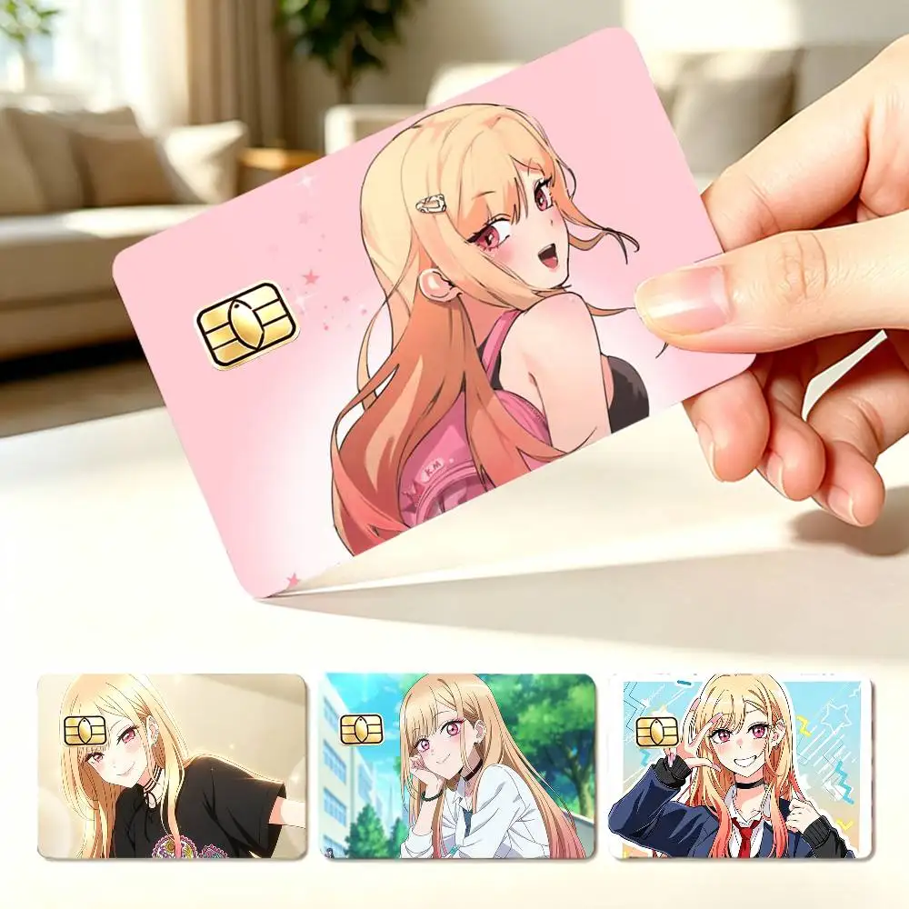 Anime My Dress-Up Darling M-Marin Kitagawa   4pcs 1Set Card Stickers Small Waterproof Chip 4PCS Card Sticker Anti-Scratch