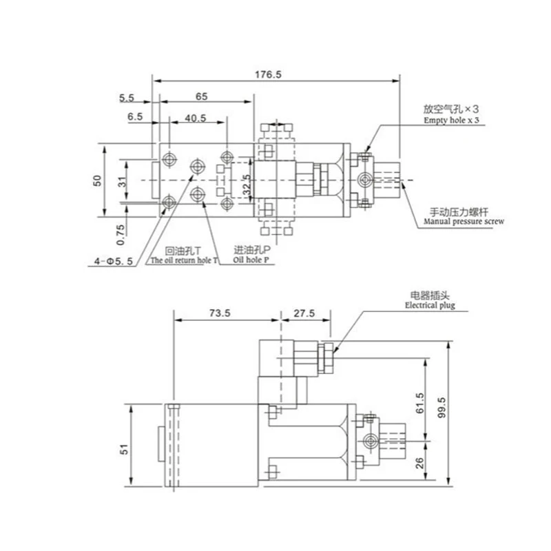 EDG-01-C/H valvola proporzionale elettromagnetica singola/doppia valvola di pressione testa di pressione valvola proporzionale 250kgf/cm² 2L/min