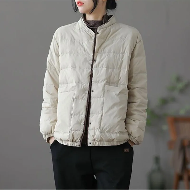 Mode leichte Daunen jacke 2024 Damen Frühling Herbst Winter lässig Baumwoll clip halten warm Brot jacke Parker Mantel