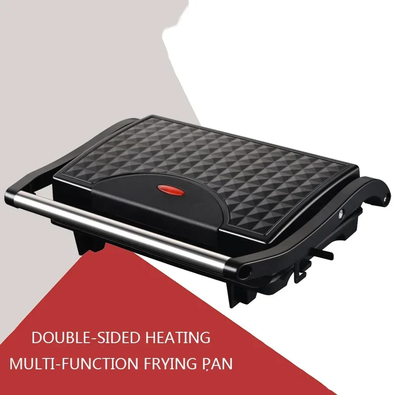 ماكينة شواء منزلية مزدوجة 220 فولت ماكينة شواء منزلية صغيرة للإفطار 220 فولت 110 فولت سجق برجر توست شواء ستيك أماه