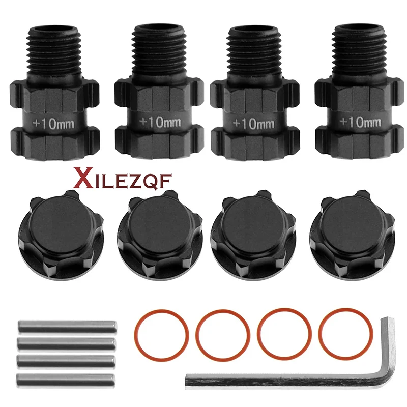 XILEZQF 4PCS Wheel Hex Hubs Adapter 14mm to 17mm 10mm Widen for Arrma 1/10 3S Granite Senton BIGROCK Typhon RC Car