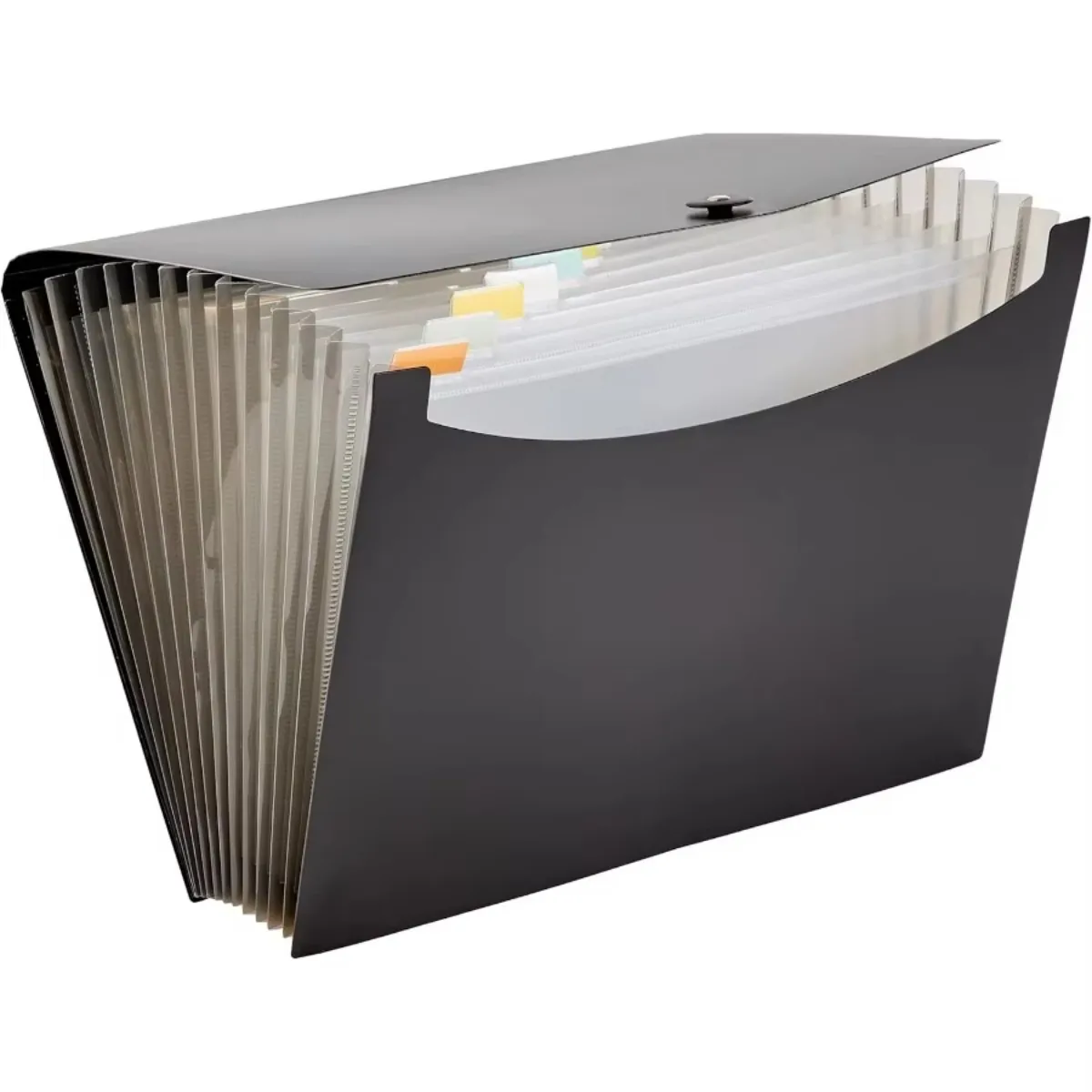 Black Expanding File Folder Letter Size - Multi-Pocket Organizer for Office & School