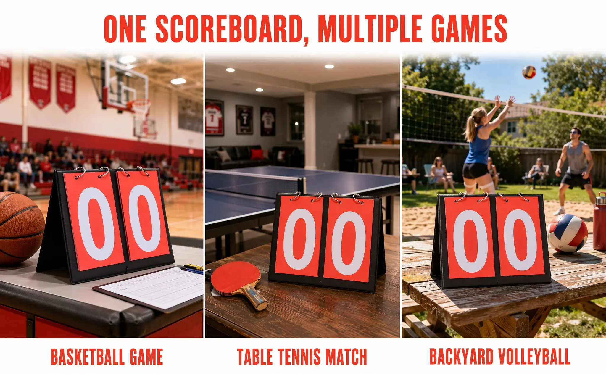 2-Digit Basketball Scoreboard Score Flipper Double Side Manual Score Keeper for Game Bright Colored Plates Easy