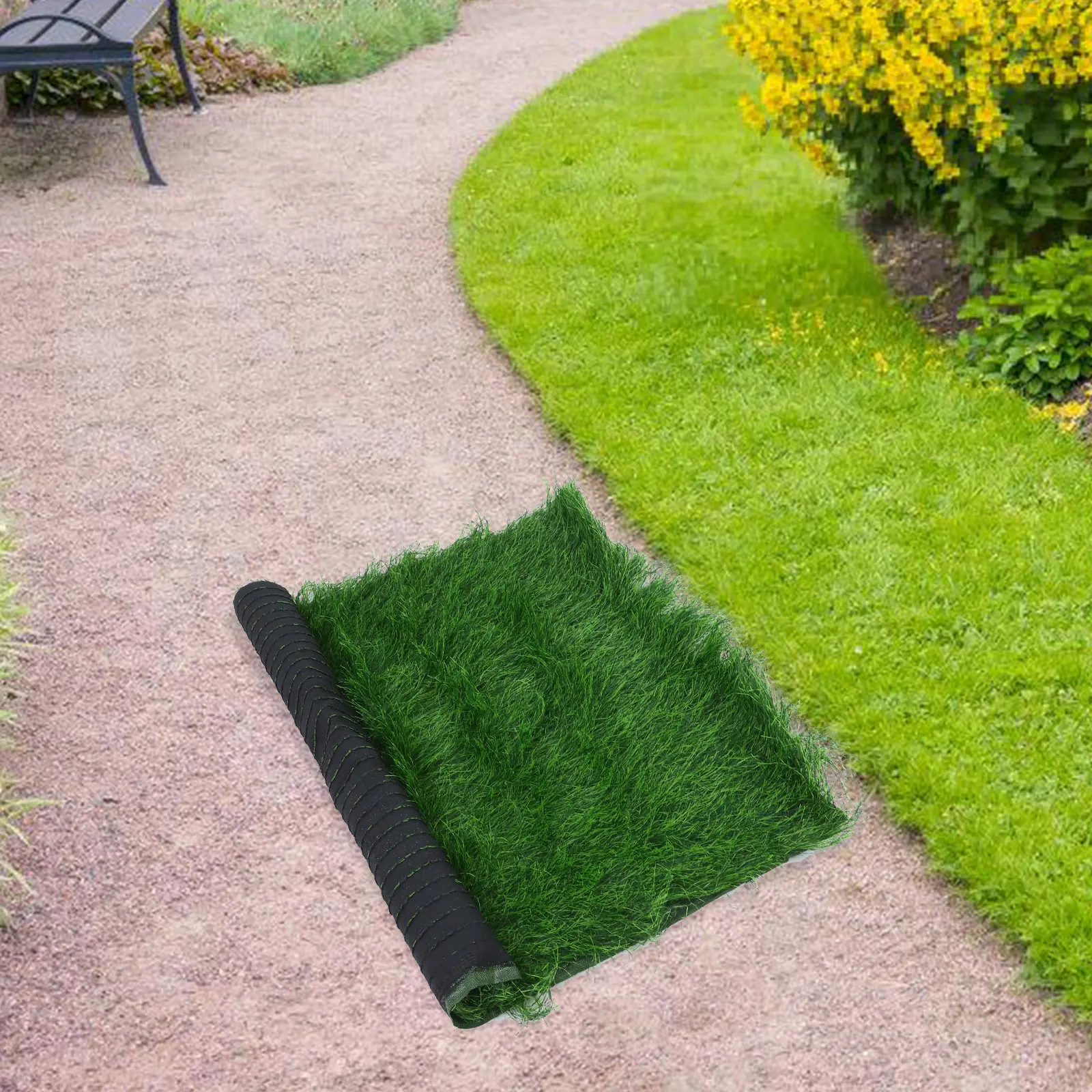 Artificial Thatch Roll Realistic PE Waterproof Decorative Grass Turf for Roof Lawn Outdoor Landscaping