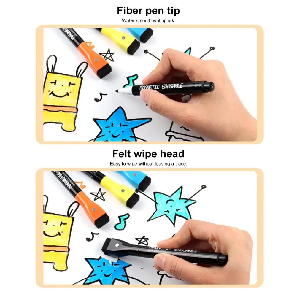 Canetas de iluminador líquido magnético, marcador Whiteboard, planejamento do calendário, cores vibrantes para a escola, 12 pcs