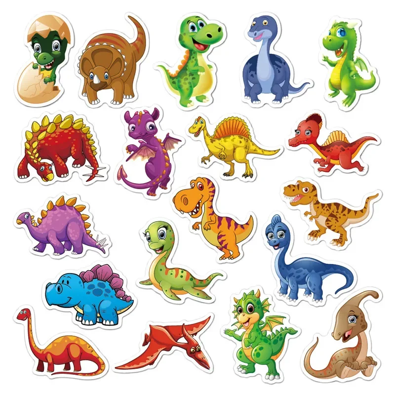 Autocollants waterproof en forme de dinosaure pour enfant, étiquettes mignonnes, dessin animé, bouteille d'eau, pour ordinateur portable, pour la papeterie, bagages, récompenses fuchsia, 50 pièces