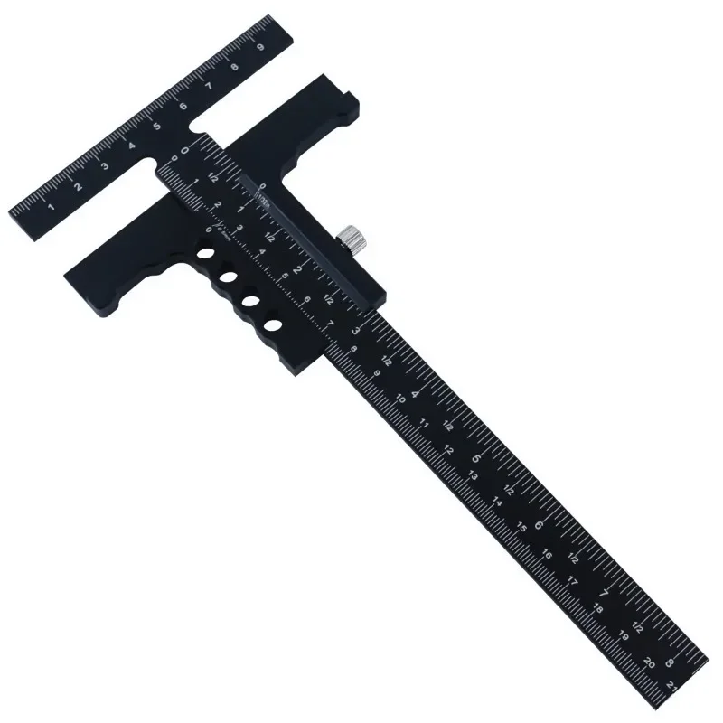 Woodworking  marking ruler aluminum alloy sliding T-shaped ruler multifunctional measuring ruler card