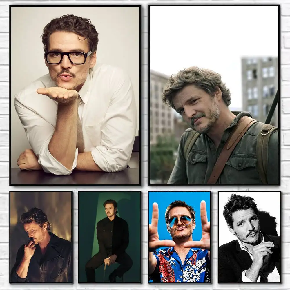 

P-Pedro Pascal Poster Self-adhesive Art Waterproof Paper Sticker Coffee House Bar Room Wall Decor