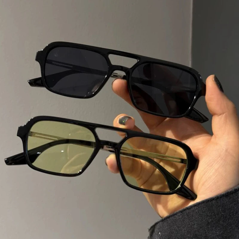 Classic Luxury Brand Designer Square Sunglasses Women For Men Fashion Vintage Punk Sun Glasses Hip Hop Popular Flat Top Shades