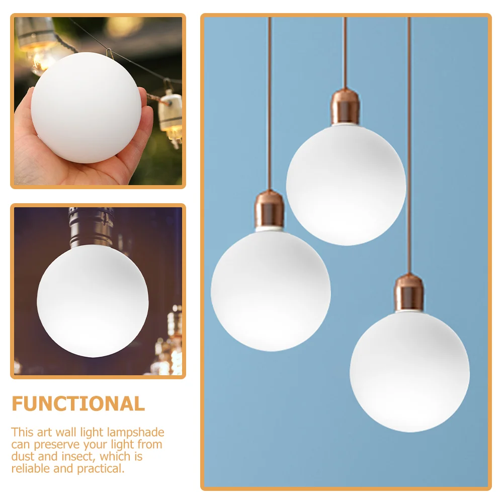 Milky White Ball Lampshade Ceiling Fan Frosted Acrylic Globe Floor Light Covers Outdoor Patio