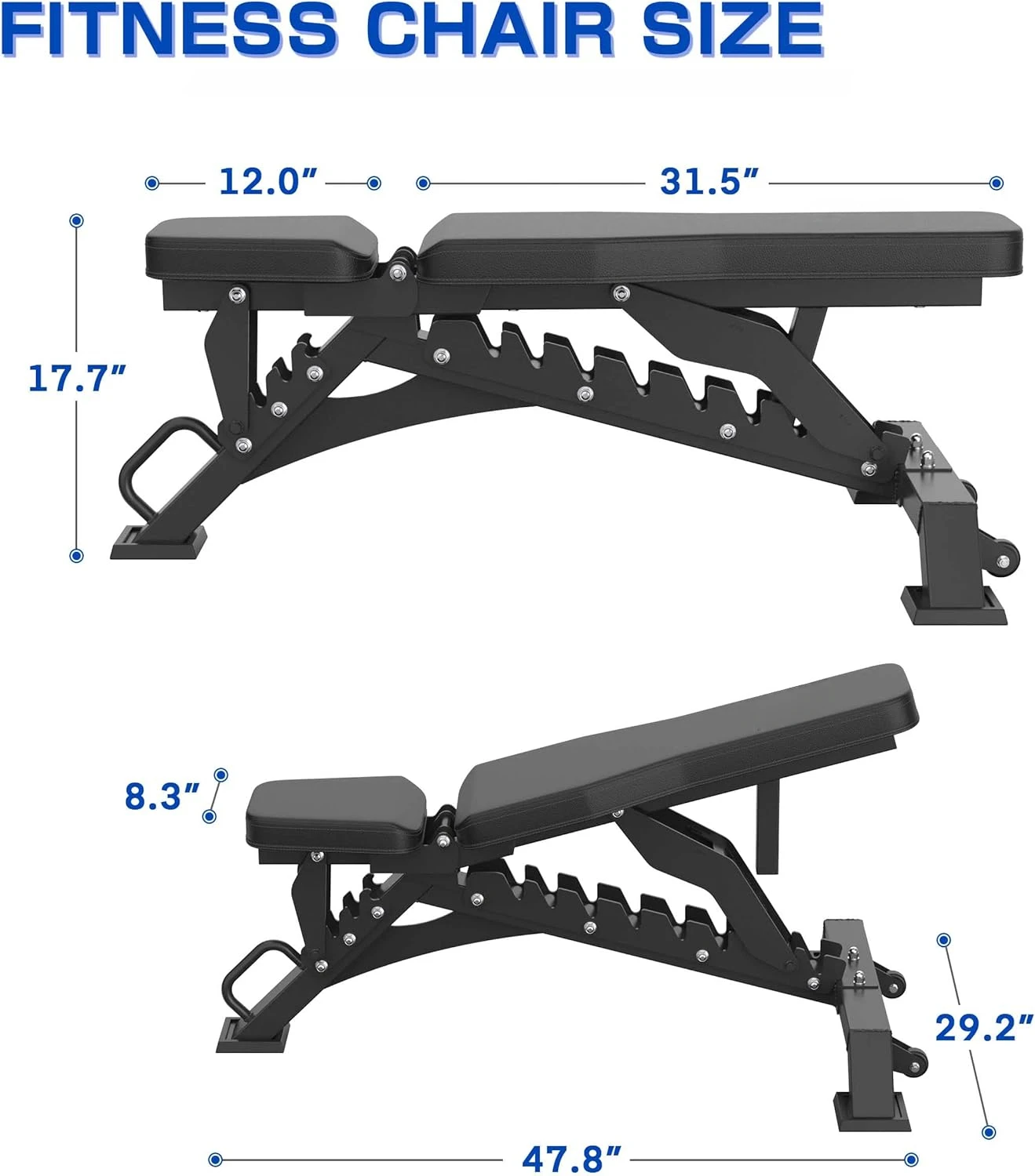 Major Fitness Weight Bench,1300 LBS Capacity Bench Press and 32 Adjustable Positions Strength Training Bench