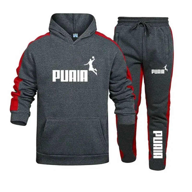 Men's hooded sweatshirt and jogging pants High quality gym wear two-piece fall/winter casual street sportswear suit